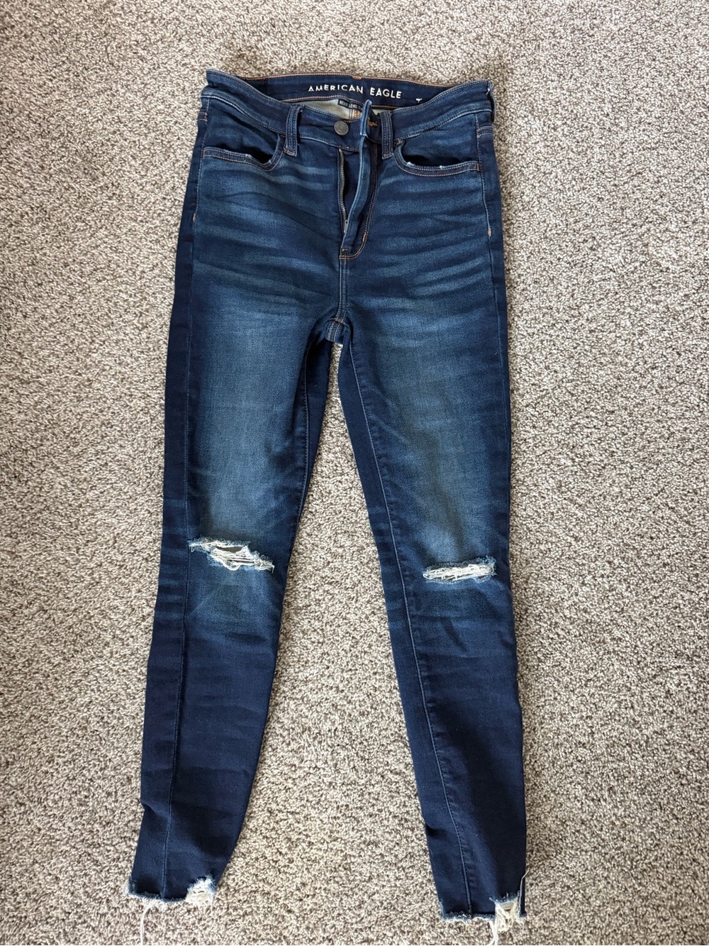 American Eagle Outfitters Dark Wash Ripped Skinny Jeans